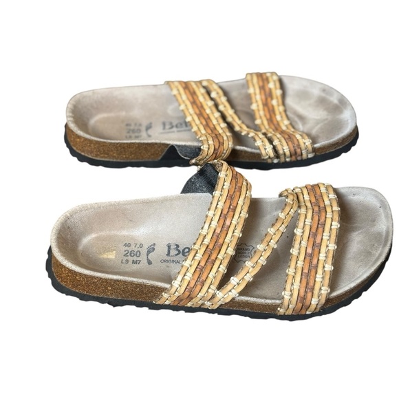 Betula Birkenstock Sandals Slides Natural Weave  W 9 M 7 EU 40 Boho Festival - Picture 4 of 9
